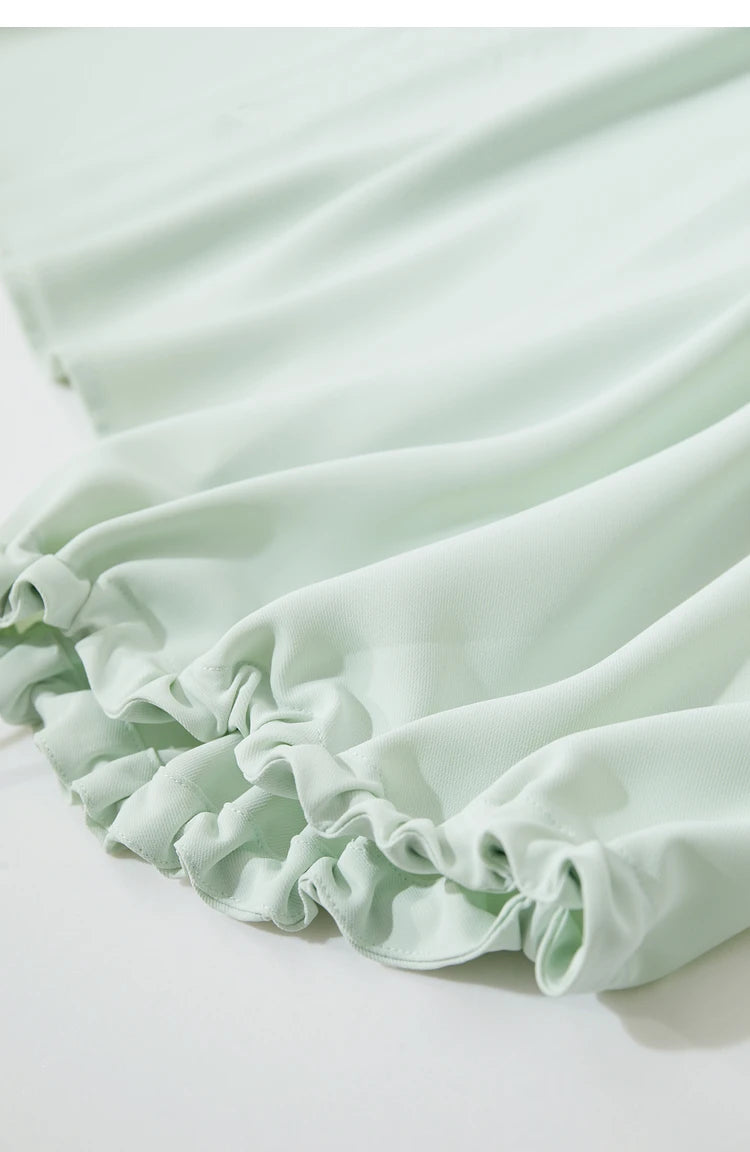 Chiffon Embroidered V-Neck Lantern Sleeve Blouse