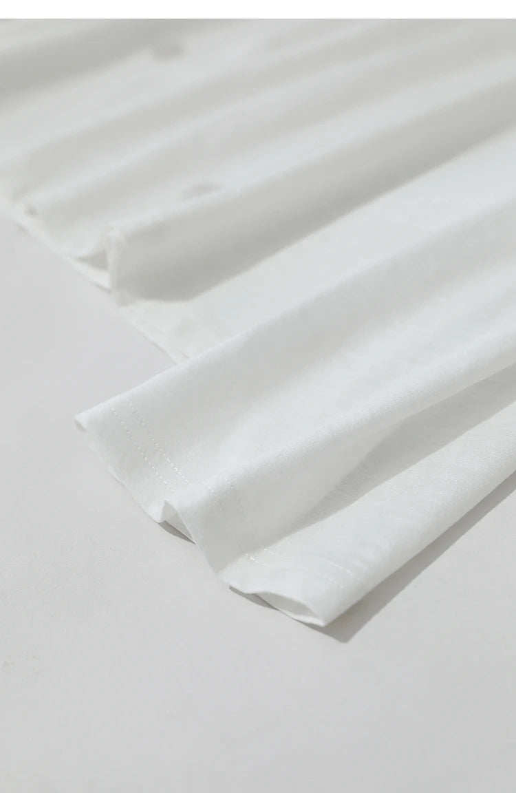 Long-Sleeved V-Neck Loose-Fitting Pullover T-Shirt